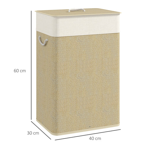 Bamboo Laundry Basket With Lid / Laundry Hamper & Storage Basket for Bedroom & Bathroom - Large 72L | NOREN LIVING™