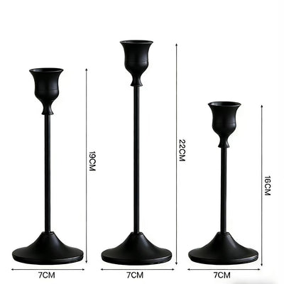 Classic Taper Candle Holders for Candlesticks | Brass-Gold, Silver, Black | Elegant Holder for Home Dining Table Decor