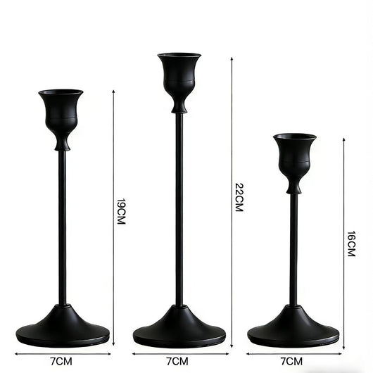 Classic Taper Candle Holders for Candlesticks | Brass-Gold, Silver, Black | Elegant Holder for Home Dining Table Decor