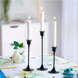 Classic Taper Candle Holders for Candlesticks | Brass-Gold, Silver, Black | Elegant Holder for Home Dining Table Decor