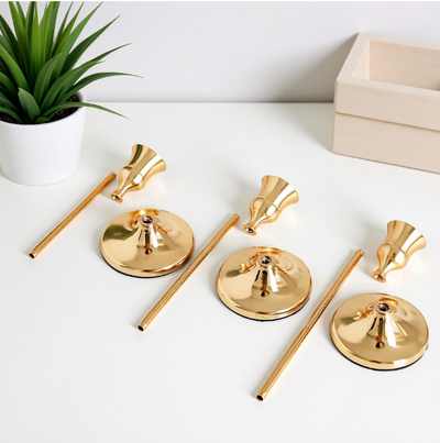 Classic Taper Candle Holders for Candlesticks | Brass-Gold, Silver, Black | Elegant Holder for Home Dining Table Decor
