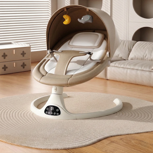 Electric Baby Rocking Chair with Remote Control – Infant Swing Cradle with Timer & Bluetooth Music, Soothing Rocker for Newborns