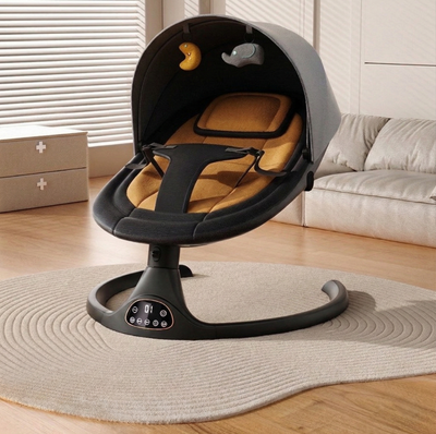 Electric Baby Rocking Chair with Remote Control – Infant Swing Cradle with Timer & Bluetooth Music, Soothing Rocker for Newborns