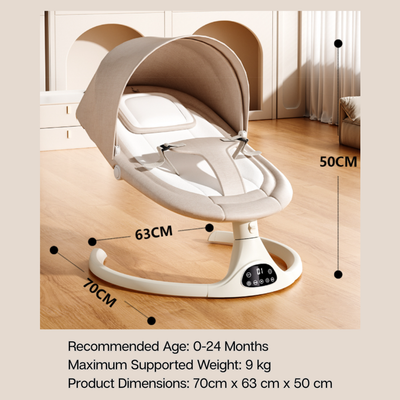 Electric Baby Rocking Chair with Remote Control – Infant Swing Cradle with Timer & Bluetooth Music, Soothing Rocker for Newborns