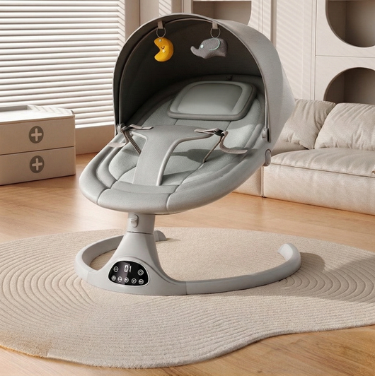 Electric Baby Rocking Chair with Remote Control – Infant Swing Cradle with Timer & Bluetooth Music, Soothing Rocker for Newborns